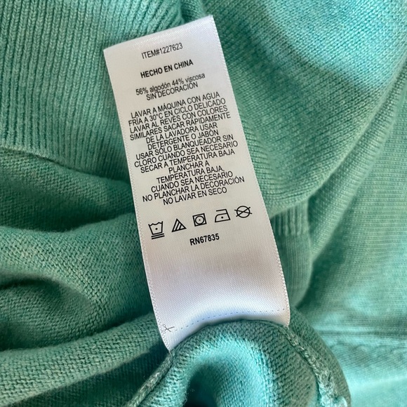 Nautica Men's Large Crewneck Long Sleeve Knit Sweater. Teal Color. - Picture 5 of 6